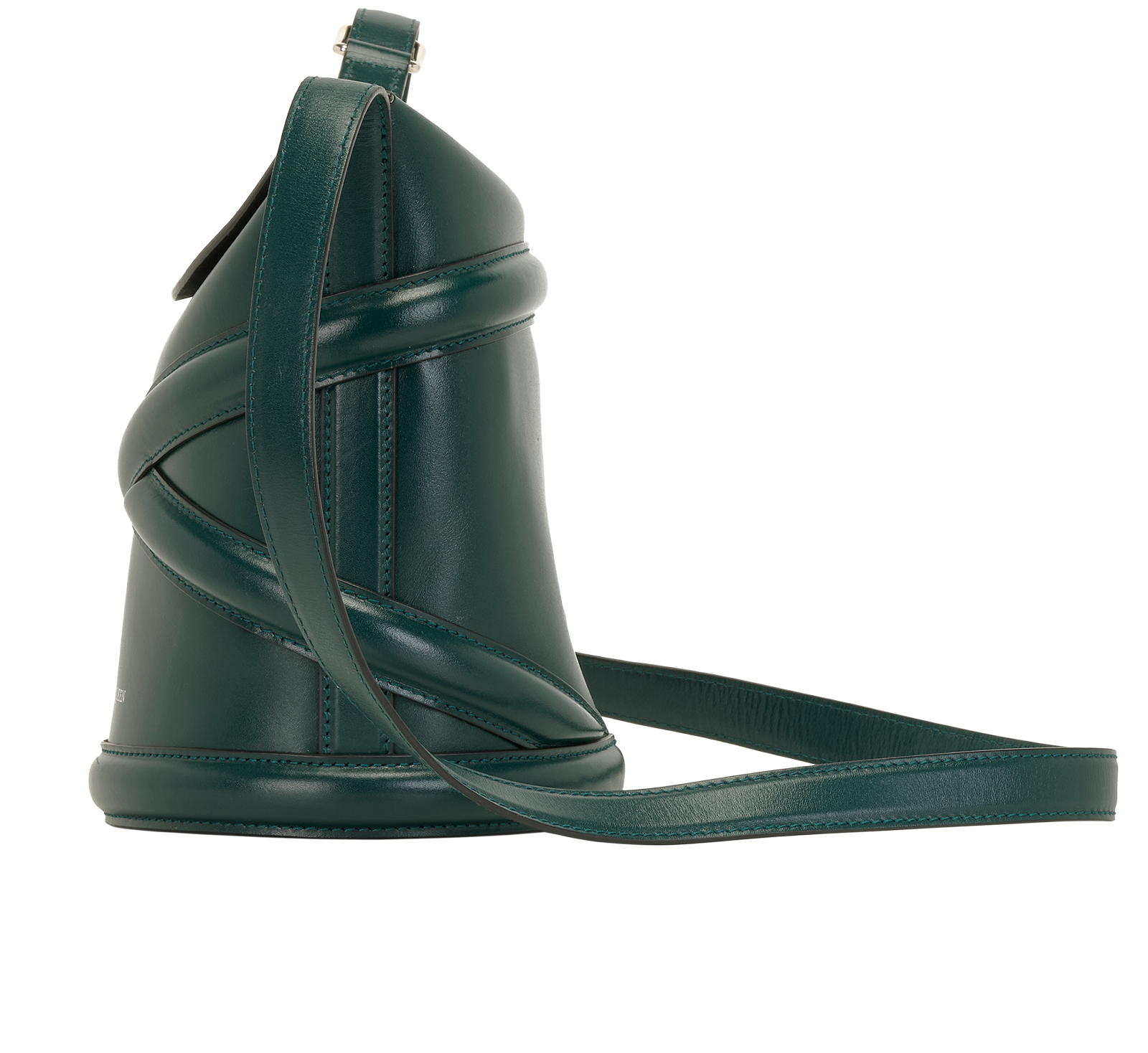 The Curve Bucket Bag, &pound;350, Handbags, Green, Leather, Bottom view